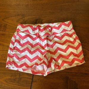 Janie and Jack girls salmon pink chevron shorts, size 4